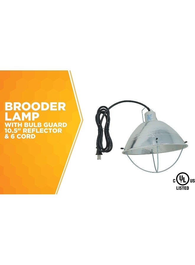 Woods 0165 Brooder Lamp with Bulb Guard, 10.5in Reflector and 6ft Cord (250 Watt, 18/2 SJTW) - Image 3