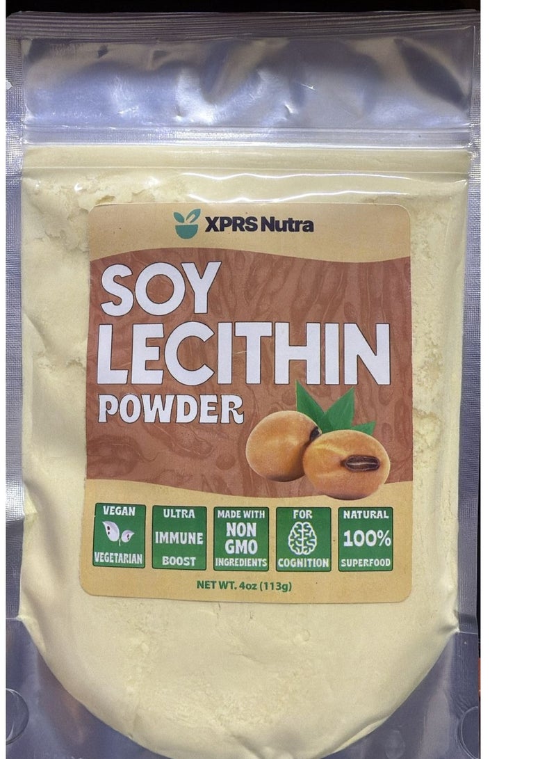 XPRS Nutra Soy Lecithin Powder - Lecithin Powder Food Grade Fat Emulsifier - Suitable for Cooking, Baking and More - Vegan Friendly Soy Lecithin Powder Cooking Aid (4 oz) - Image 1