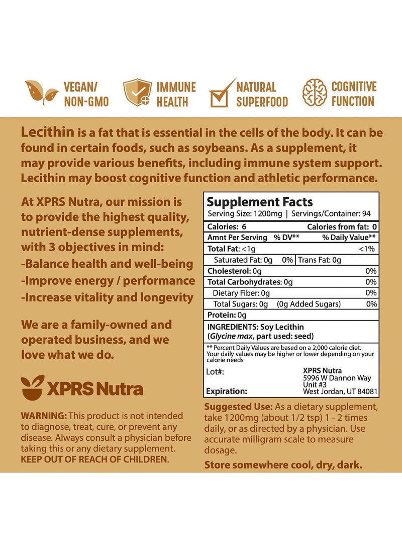 XPRS Nutra مسحوق ليسيثين الصويا - مسحوق ليسيثين مستحلب دهني صالح للطعام - مناسب للطهي والخبز والمزيد - مسحوق ليسيثين الصويا الصديق للنباتيين، مساعد في الطهي (4 أونصة) - Image 3