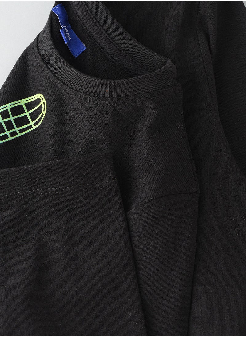 JAM Knit f/slv t-shirt with print at front  - Image 4