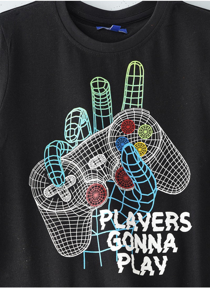 JAM Knit f/slv t-shirt with print at front  - Image 3