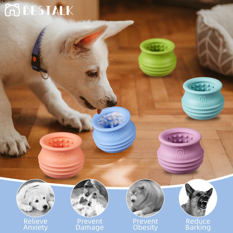 Bestalk Dog Enrichment Treat Toy, Long-Lasting Wobbly Interactive Freeze Lick Toys for Dogs, Stuffable Puzzle Feeder Toy for Boredom, Silicone Treat Dispensing Chew Toy (Baby Blue,S) - Image 5