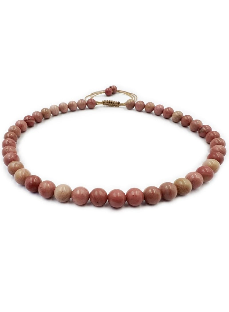 REBUY REBUY Rhodocrosite Stone Necklace for Women & Girls 