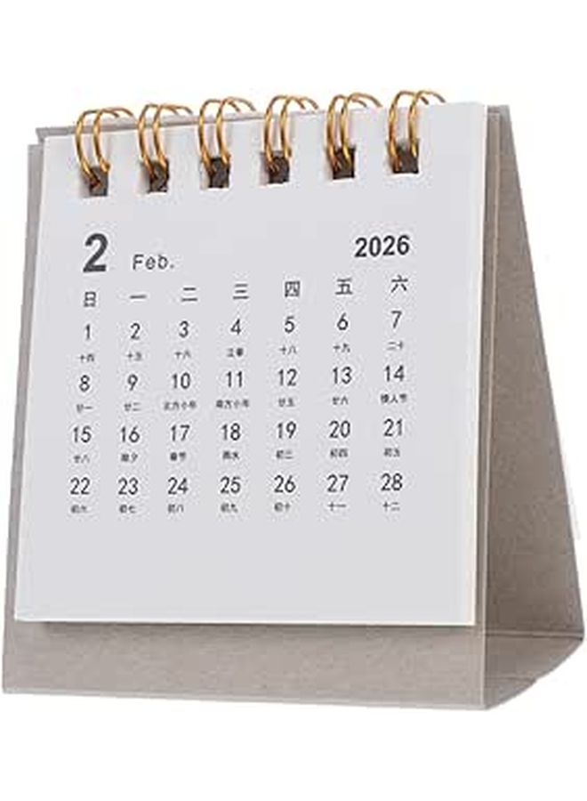 Mini Standing Desk Calendar Thick Paper Monthly Planner Compact Home Decor - Image 1