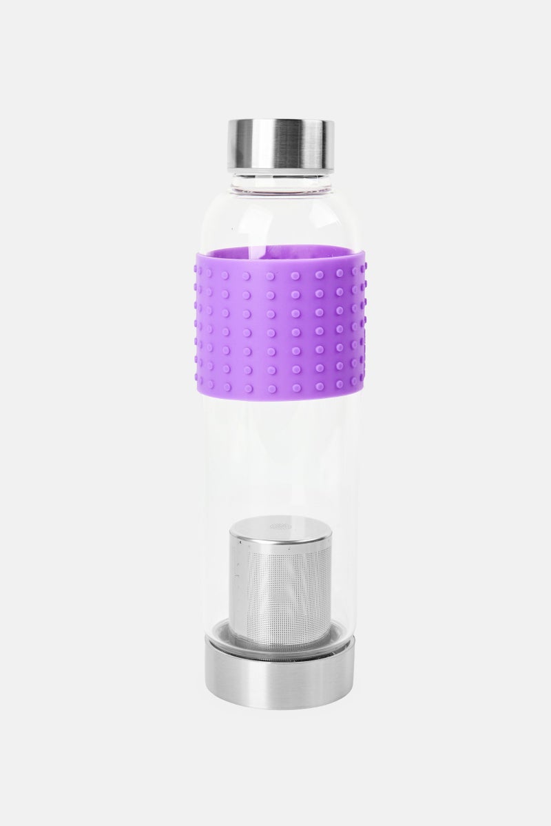asobu Ice Tea Infuser Glass Bottle 400ml, Purple - Image 1