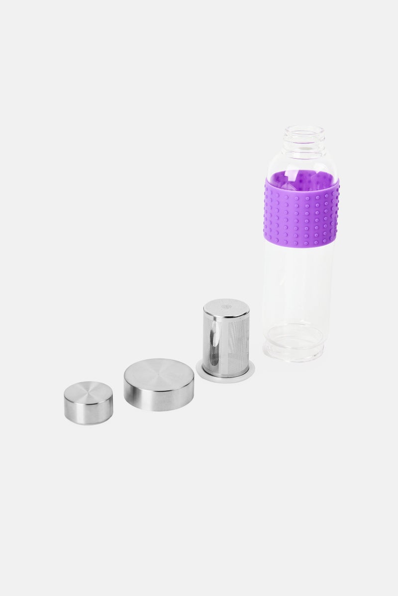 asobu Ice Tea Infuser Glass Bottle 400ml, Purple - Image 2