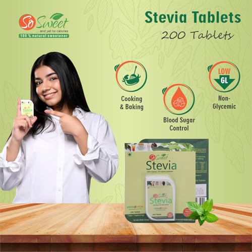 So Sweet Stevia 300 Tablets Sugar Free 100% Natural Plant Based Sweetener | Sweet Like Sugar with Zero Calories (Pack of 2) (100+200Tablets Packs) - Image 4