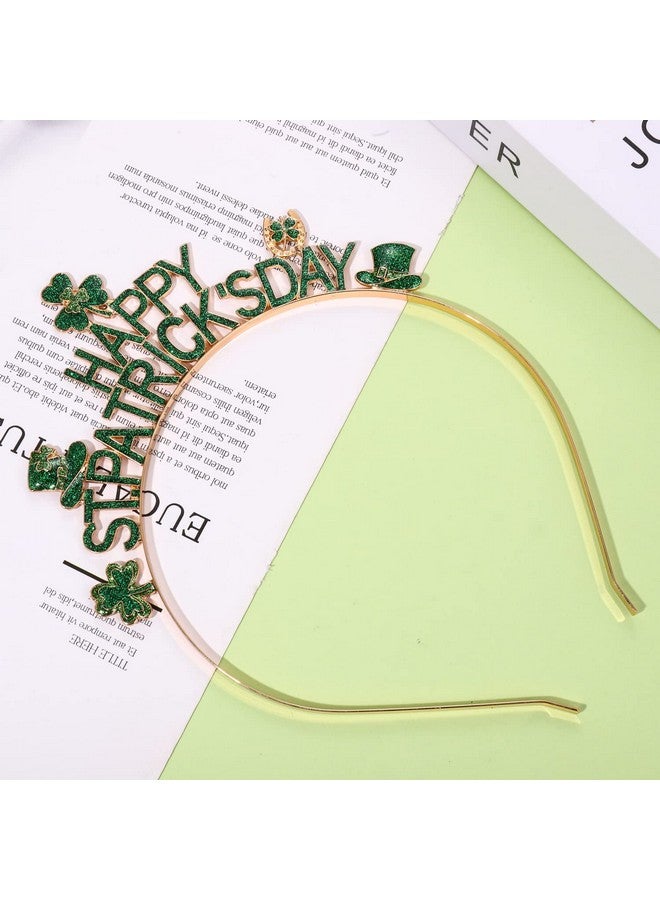 PHALIN St. Patrick'S Day Headbands For Women Glitter Enamel Shamrock Hairband Letter Lucky Irish Headpiece Party Favors St. Patrick'S Day Hair Accessory Gifts (Happy St.Patrick'S Day) - Image 5