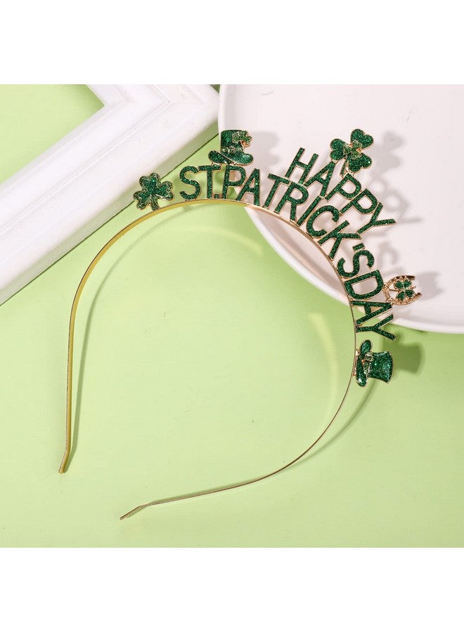 PHALIN St. Patrick'S Day Headbands For Women Glitter Enamel Shamrock Hairband Letter Lucky Irish Headpiece Party Favors St. Patrick'S Day Hair Accessory Gifts (Happy St.Patrick'S Day) - Image 4