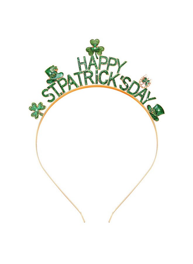 PHALIN St. Patrick'S Day Headbands For Women Glitter Enamel Shamrock Hairband Letter Lucky Irish Headpiece Party Favors St. Patrick'S Day Hair Accessory Gifts (Happy St.Patrick'S Day) - Image 1