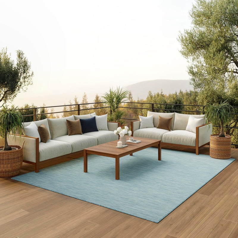 Nourison Nourison Positano 8 x 10 Aqua Fabric Modern Area Rug 8 x 10 