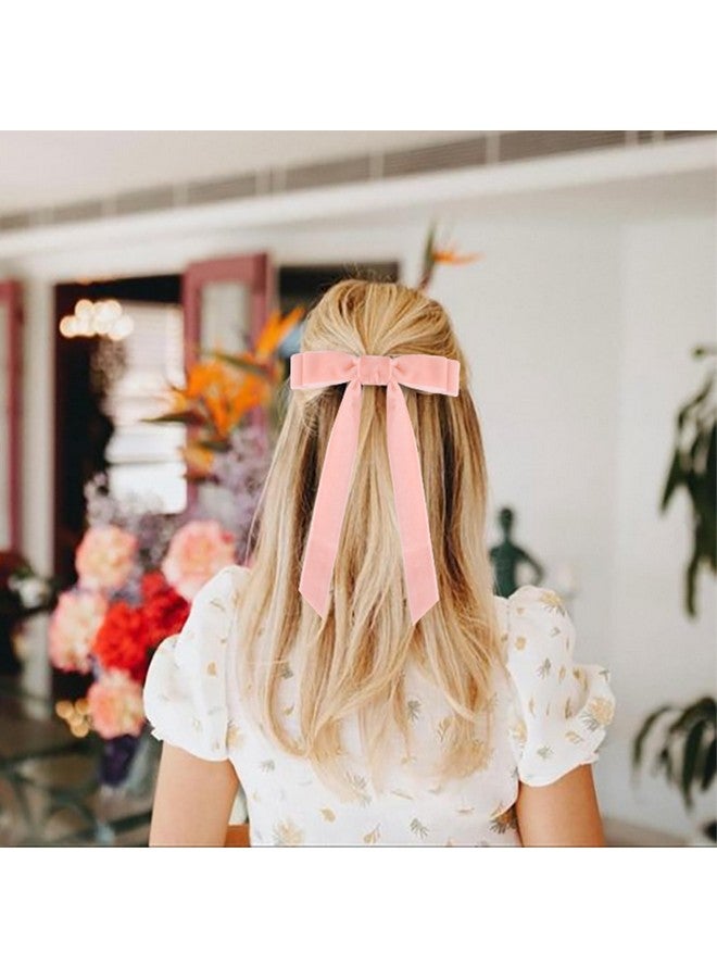 Aileam 10PCS Bow Hair Tie Velvet Hair Ribbon Elastics Hair Scrunchies Long Ponytail Holder Hair Bow Bands Rope Accessories for Women Girls - Image 5