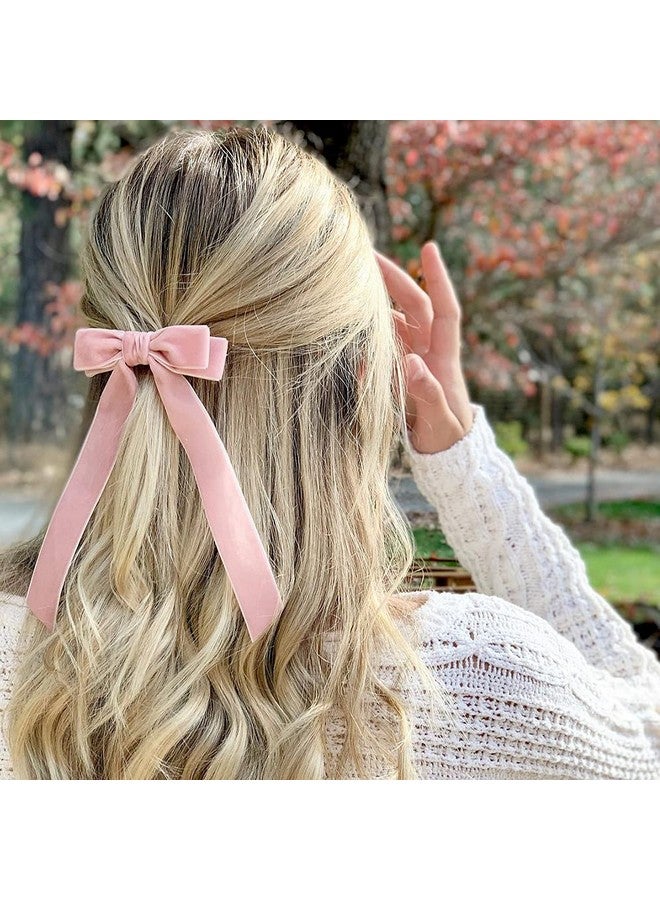 Aileam 10PCS Bow Hair Tie Velvet Hair Ribbon Elastics Hair Scrunchies Long Ponytail Holder Hair Bow Bands Rope Accessories for Women Girls - Image 2