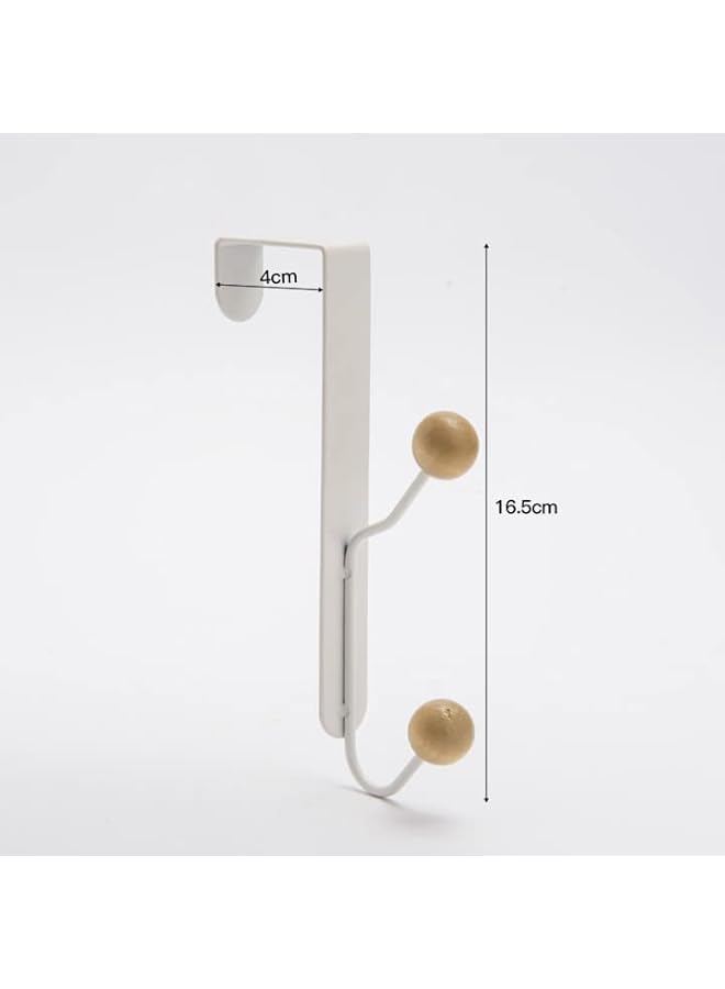 PROMASS Over The Door Hooks Hanger, No Assembly Required, Double Hooks and Beads Heavy Duty Organizer, Super Heavy Duty Metal Twin Hooks, Bathroom Accessories and Coat Towel Rack, 3 Pack White  - Image 4