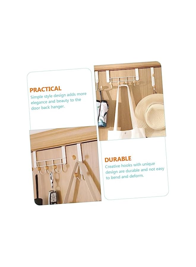 PROMASS Over The Door Hooks Hanger, No Assembly Required, Double Hooks and Beads Heavy Duty Organizer, Super Heavy Duty Metal Twin Hooks, Bathroom Accessories and Coat Towel Rack, 3 Pack White  - Image 3