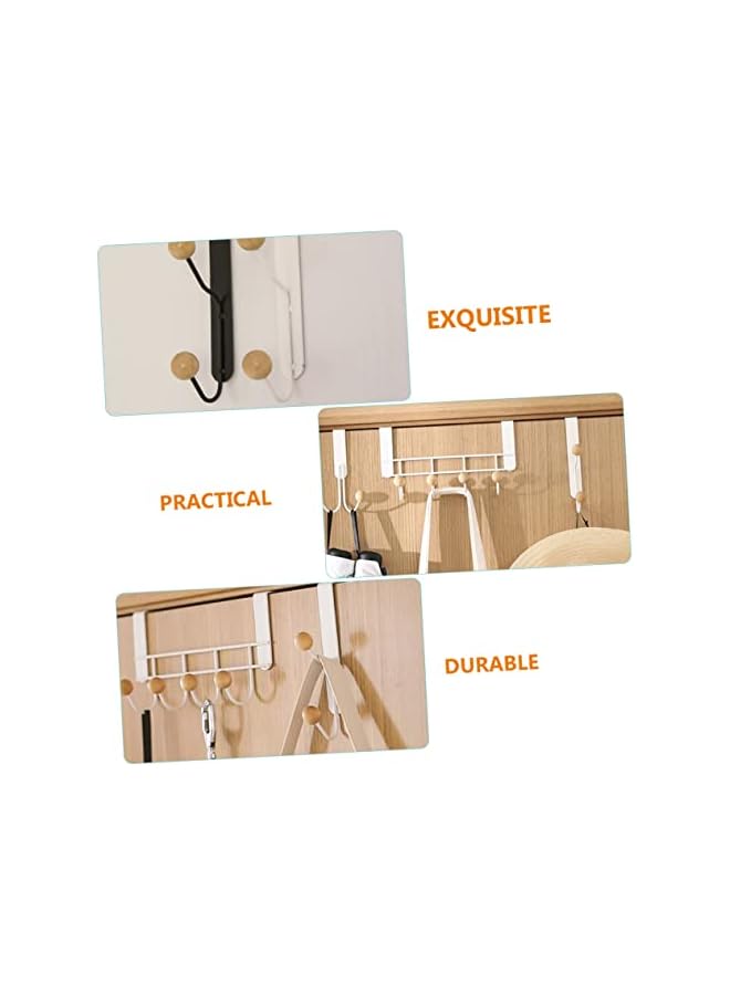 PROMASS Over The Door Hooks Hanger, No Assembly Required, Double Hooks and Beads Heavy Duty Organizer, Super Heavy Duty Metal Twin Hooks, Bathroom Accessories and Coat Towel Rack, 3 Pack White  - Image 5