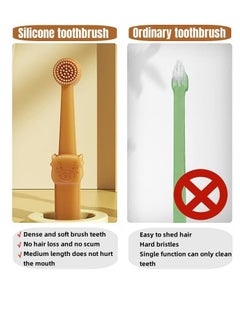 Excefore 4 Pack Kit Dog Toothbrush Pet Silicone Toothbrush Cat Tooth Brushing Kit with Storage Cup 360° Doggie Kitten Toothbrush Tongue Cleaning Brush Dental Care for Small Pets Ferret Dutch Pigs  - Image 2