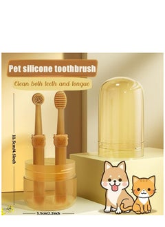 Excefore 4 Pack Kit Dog Toothbrush Pet Silicone Toothbrush Cat Tooth Brushing Kit with Storage Cup 360° Doggie Kitten Toothbrush Tongue Cleaning Brush Dental Care for Small Pets Ferret Dutch Pigs  - Image 5