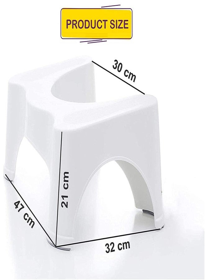 Sevia Perfect Posture Plastic Squat Potty Step Stool for Western Toilet, Comfortable Sturdy Piles Relief Aid Western Toilet/Potty Step/Footstool/Safety Squat Stool (White) - Image 3