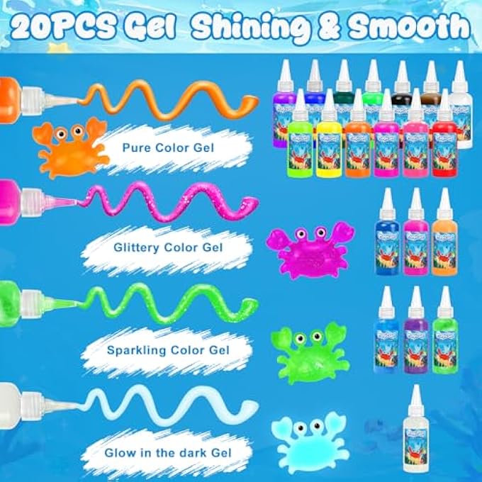 CL FUN Magic Gel Water Toy Elf: 20 Aqua Squishy Maker DIY Gels with 20 Fairy Animal Mold Kits - 3D Handmade Magical Jelly Pet Craft Set for Kids - Image 3
