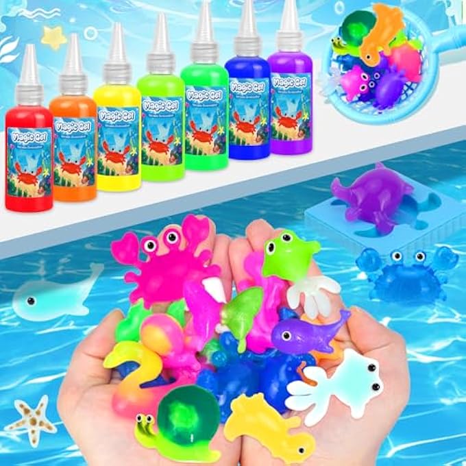 CL FUN Magic Gel Water Toy Elf: 20 Aqua Squishy Maker DIY Gels with 20 Fairy Animal Mold Kits - 3D Handmade Magical Jelly Pet Craft Set for Kids - Image 2