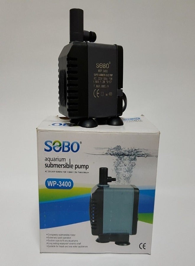 SOBO Silent Aquarium Submersible Air Pump for Fish Tank Oxygen Filter Circulating Oxygenator Purifier Filtration - WP-3400 - Image 1