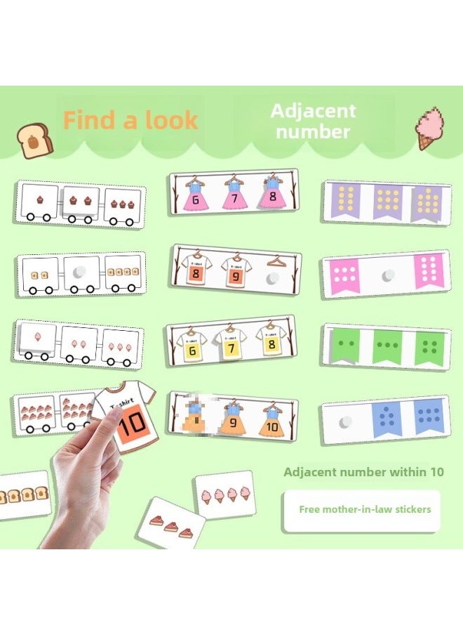 Generic - Kindergarten Class Number School District Adjacent District Corner Activity Games Homemade Children's Ring Creation Play Teaching Aids-Color:Number Of Neighbors-clothes - Image 1