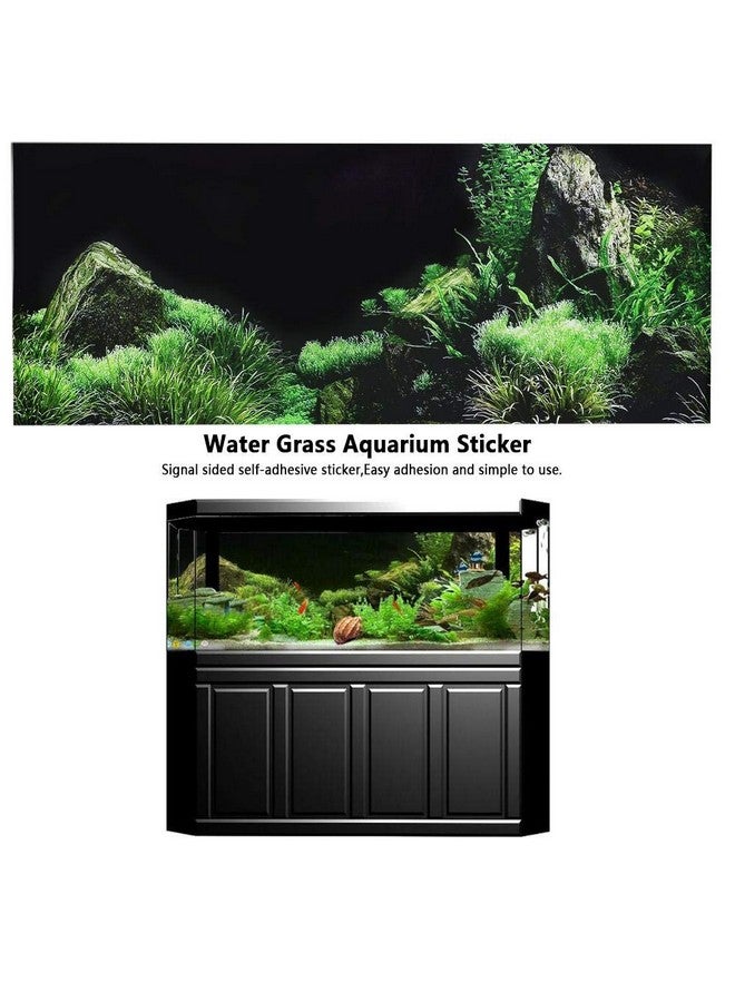 GLOGLOW Aquarium Background Sticker, Aquarium Seafloor Water Grass Background Pvc Adhesive Landscape Image Fish Background Poster Sticker (61×30Cm) - Image 3