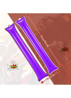 Civaner Civaner 48 Pcs Christmas Thunder Stick Team Spirit Boom Stick Cheering Stick Plastic Cheerleading Spirit Stick Clapper Inflatable Noise Maker Sports Supply(Purple)  - Image 3