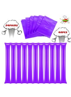 Civaner Civaner 48 Pcs Christmas Thunder Stick Team Spirit Boom Stick Cheering Stick Plastic Cheerleading Spirit Stick Clapper Inflatable Noise Maker Sports Supply(Purple)  - Image 2