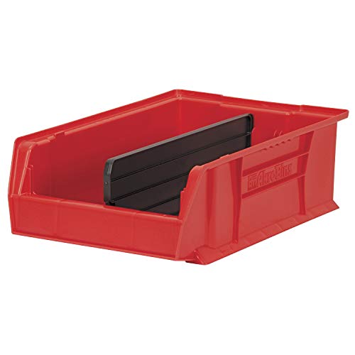 Akro-Mils فواصل طولية بلاستيكية Akro-Mils 40280 لصناديق AkroBins كبيرة الحجم القابلة للتكديس، 2-pack، أسود - Image 2