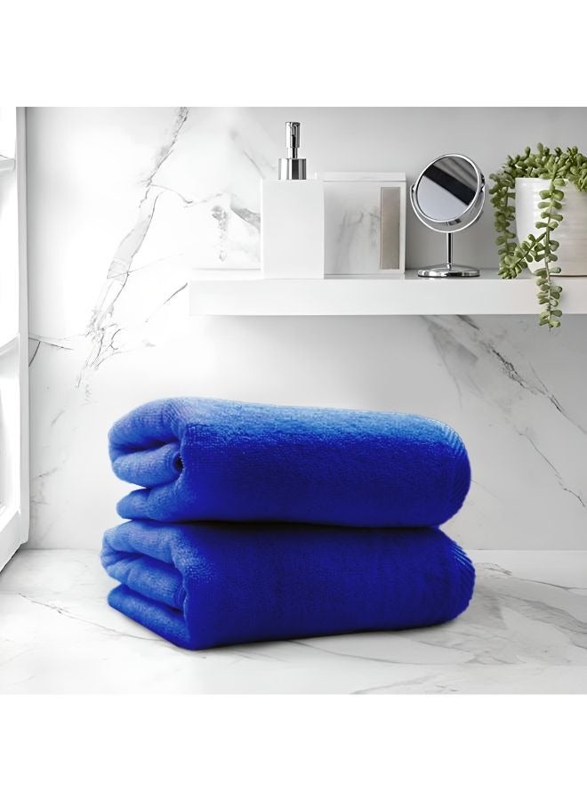 BYFT Iris (Royal Blue) Premium Bath Sheet(90x180,Set of 2) 100% Cotton, Highly Absorbent and Ultrasoft Quick Dry Bath Linen-600 GSM  - Image 1