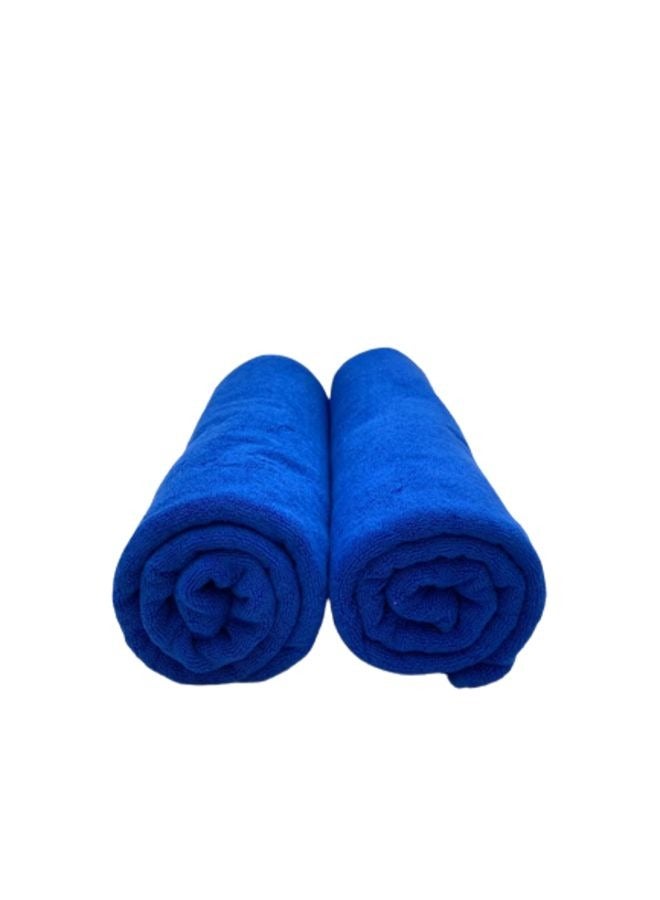 BYFT Iris (Royal Blue) Premium Bath Sheet(90x180,Set of 2) 100% Cotton, Highly Absorbent and Ultrasoft Quick Dry Bath Linen-600 GSM  - Image 3