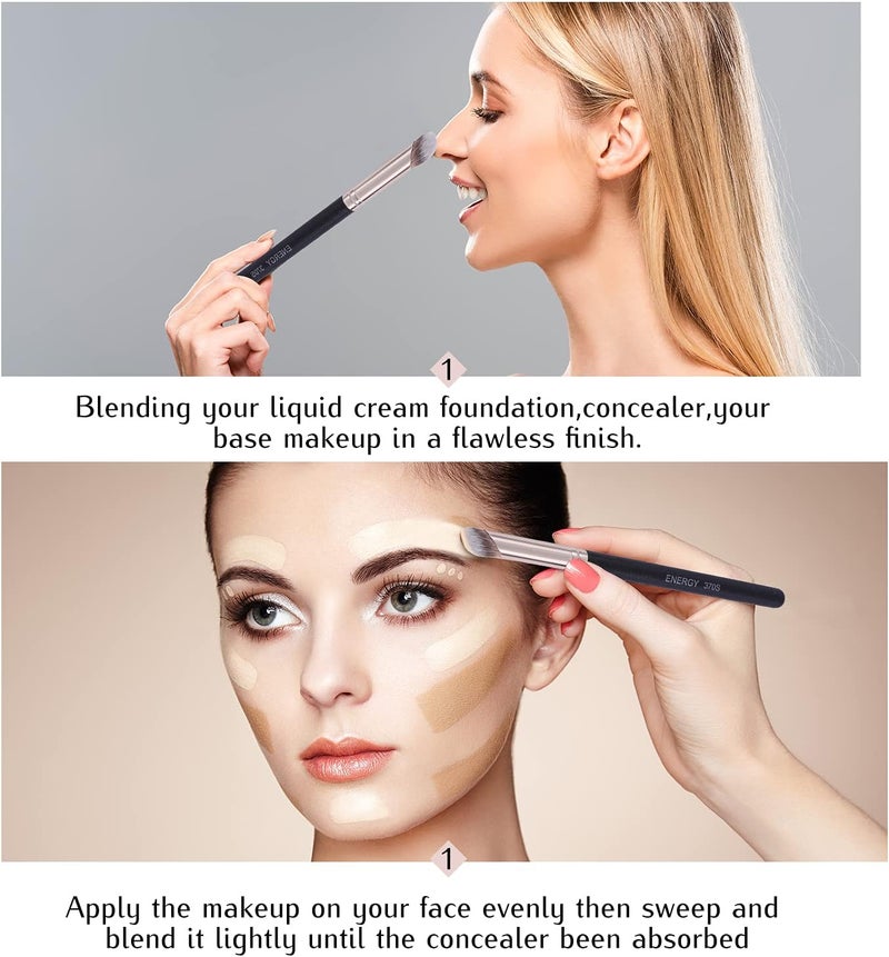 Energy Concealer Brush,Angled Under Eye Makeup Small Foundation Precision Face Blending Brush(370S Concealer Brush) - Image 4