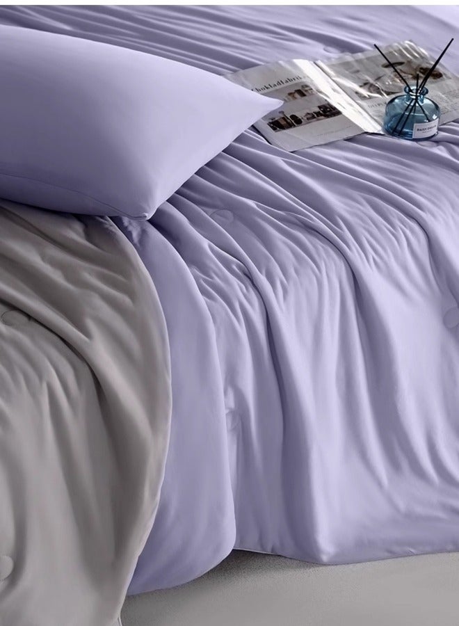 LUNA Home Cool Quilt Set of 3 Pieces,  Violet with Grey. - Image 4
