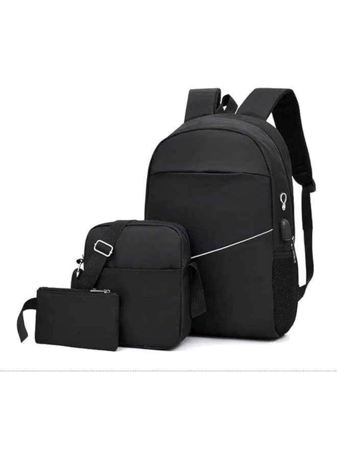 Energy Case Laptop Backpack Three Piece and Pencil Case,17 Inch Business Travel Backpack Bag with USB Charging Port, Water Resistant College School a way out USB Backpack for Boys and Girls  - Image 1