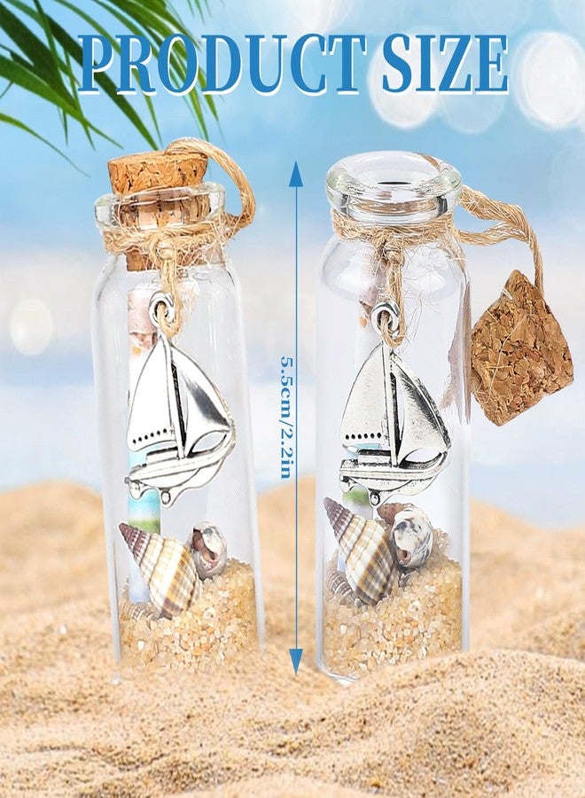Meching 12pcs Coastal Christmas Beach Ornament Nautical Message in a Bottle Kit Ocean Sand Jar Hanging Ornaments Decorations with Corks and Seashell for Xmas Tree Wedding Party Favors Souvenirs Home Decor - Image 2