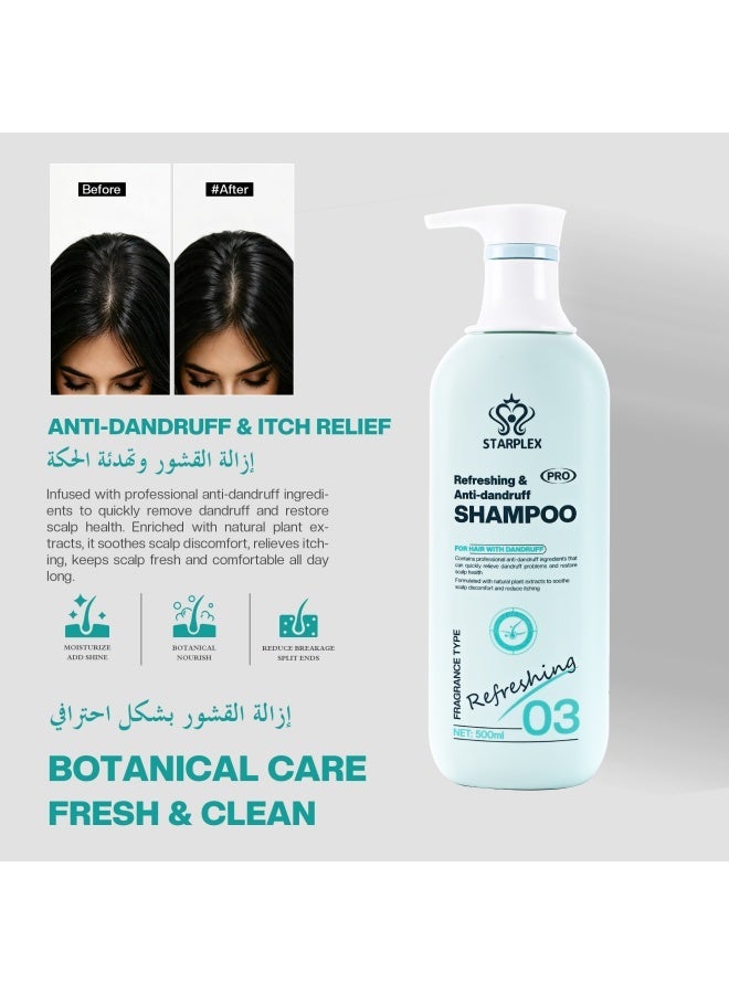 STARPLEX Anti-Dandruff Shampoo 500ml - Refreshing Pro Formula for Dandruff Prone Hair | Soothes Itchy Scalp & Restores Health | With Natural Plant Extracts - Image 2