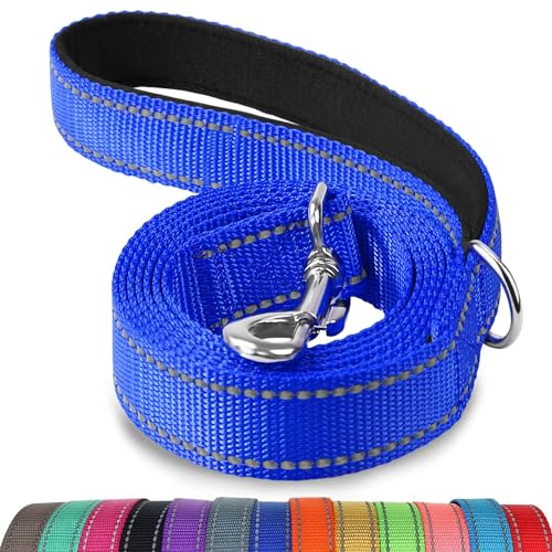 Joytale Dog Leash, 6 FT Double-Sided Reflective, Padded Handle Nylon Heavy Duty Leashes for Medium & Large Dogs Walking, Navy Blue - Image 1