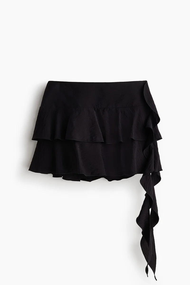H&M Draped-panel tiered skirt