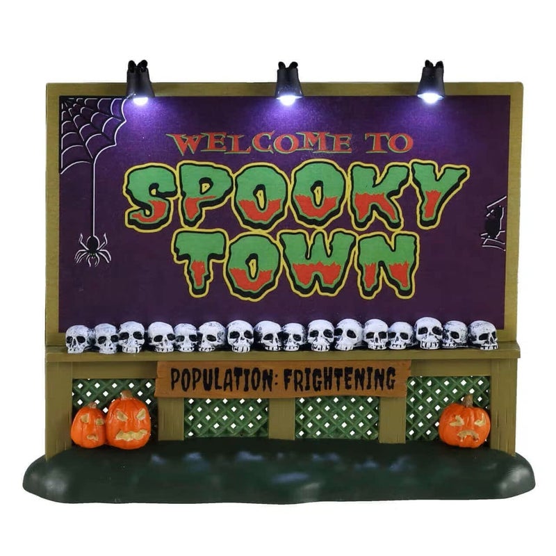 Lemax Spookytown Sign Battery Operated 45V 04710