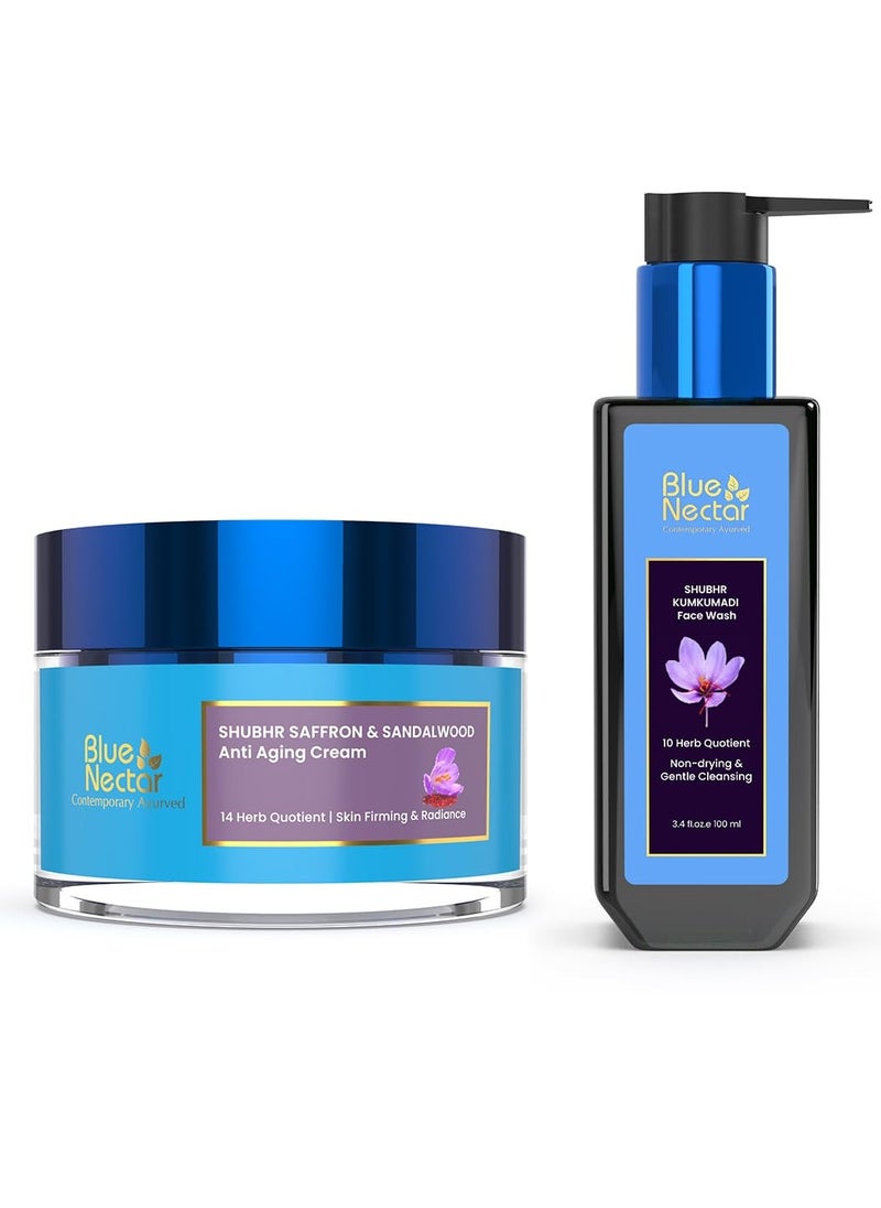 Blue Nectar Anti Aging Saffron Face Moisturiser for Women (1.7 Fl Oz) along with Kumkumadi Face wash with Saffron for Women & Men (3.38 Fl Oz) - pzsku/Z037C868083D6DCC79481Z/45/1741025210/b9b3e14e-d09b-4d61-a21a-19b1a84fd233