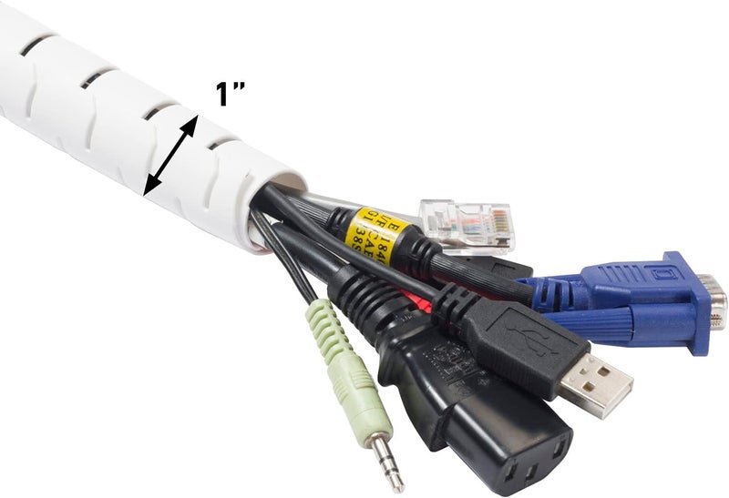 D-Line Cable Zipper Cord Tube Organizer with Zip Tool, 8.2 Feet, Cable Management Sleeve, Cover for Long Wire Runs, 1 Inch Diameter (8.2 FT, White) - Image 5