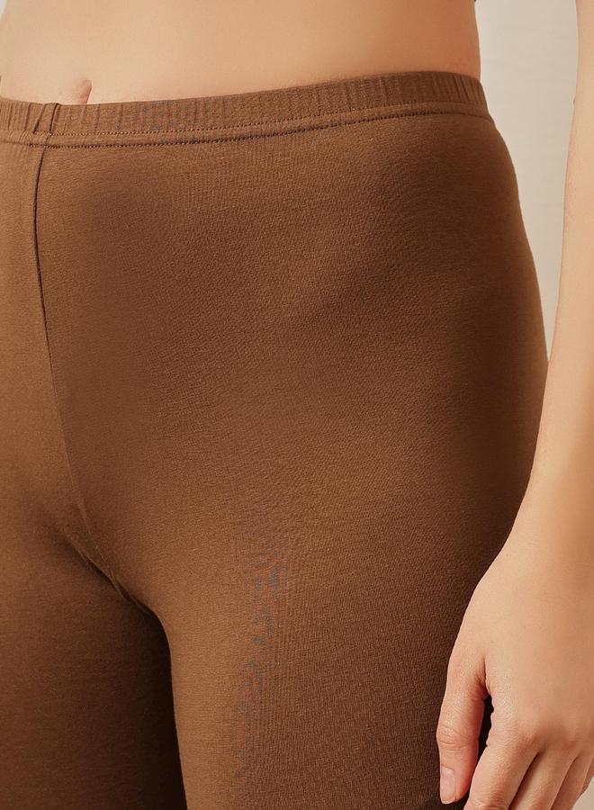 Clovia Brown Cotton Mid Waist Cycling Shorts with Inner Elastic - Image 3