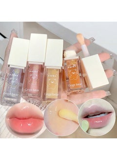 LuckNest 4Pcs Hydrating Lip Glow Oil, Moisturizing Lip Oil Transparent Plumping Lip Gloss Long Lasting Nourishing Non-sticky, Lip Oil Tinted for Lip Care and Dry Lips (B)  - Image 2
