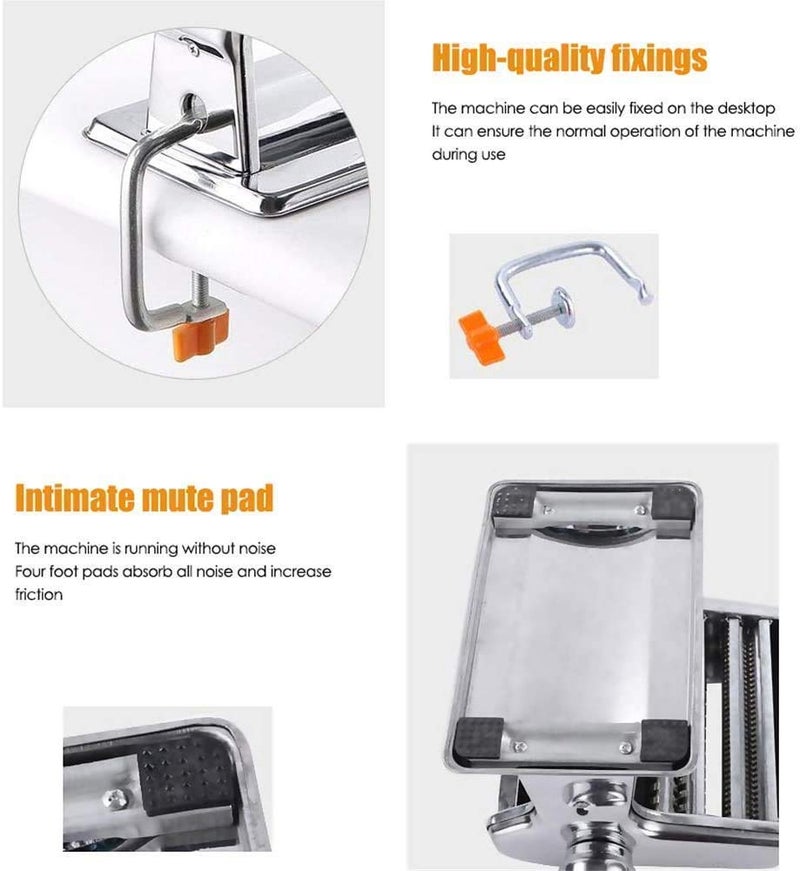 Antarkhoj Antarkhoj Pasta Maker Machine 150 Roller Pasta Maker 9 Adjustable Thickness Settings 2in1 Noodles Maker with Rollers and Cutter Perfect for SpaghettiFettuccini Lasagna or Dumpling Skins  - Image 4
