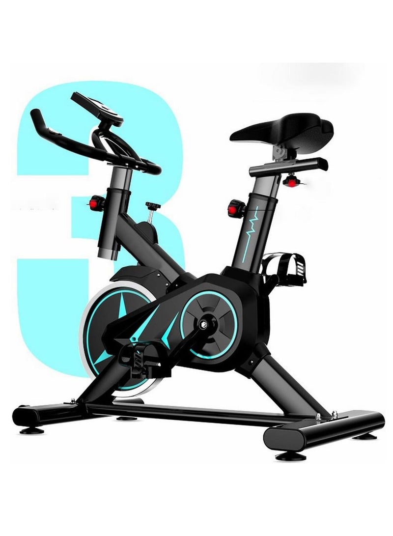 Generic Stationary Bikes for Home Gym Exercise Bike with Height Adjustable Seat and LCD Display Heart Rate Monitor 220 Pounds Capacity Indoor Cycling Bike for Home with Holder  - Image 1