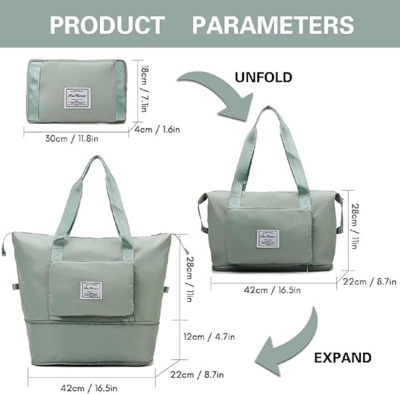 HEMIZA 41 Liter Expandable Travel Bags for Women, Duffle Bags for Women Luggage, Foldable Vanity Traveling Bag, Waterproof Hand Bag for Ladies Personal Items - Image 2