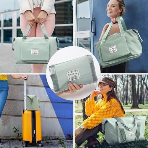 HEMIZA 41 Liter Expandable Travel Bags for Women, Duffle Bags for Women Luggage, Foldable Vanity Traveling Bag, Waterproof Hand Bag for Ladies Personal Items - Image 5
