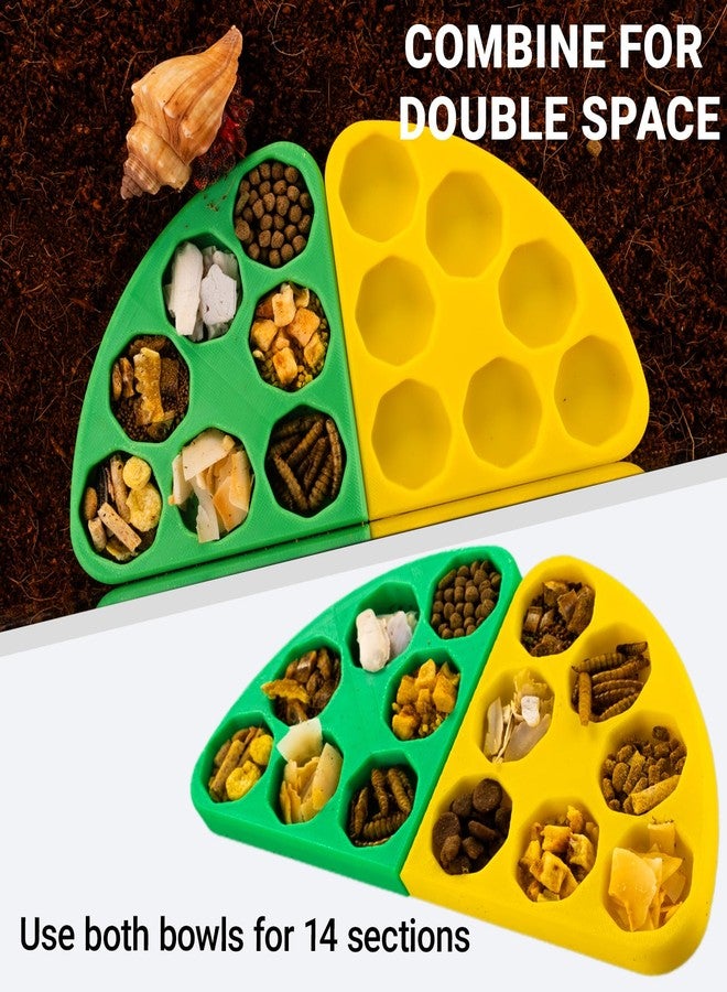 HERPDEN 2pcs Hermit Crab Food Bowl, Corner Design, Space-Saving 7-Compartment Dishes for Reptile & Small Animal Tanks, Hermit Crab Accessories - Image 4